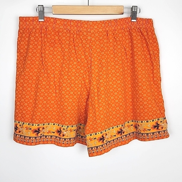 Coldwater Creek Cotton Orange  Floral Pattern Skort Size PL - Picture 2 of 12